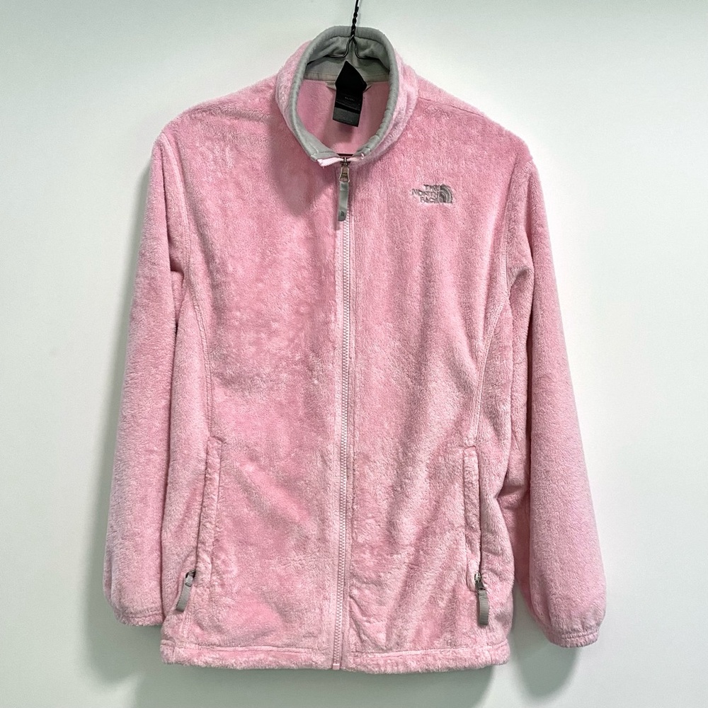 North Face Fuzzy Fleece Zip Girls XL Jacket Pink